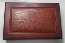 Montegrappa Limited Edition Wood Tooled Leather Pen Empty Box with Papers