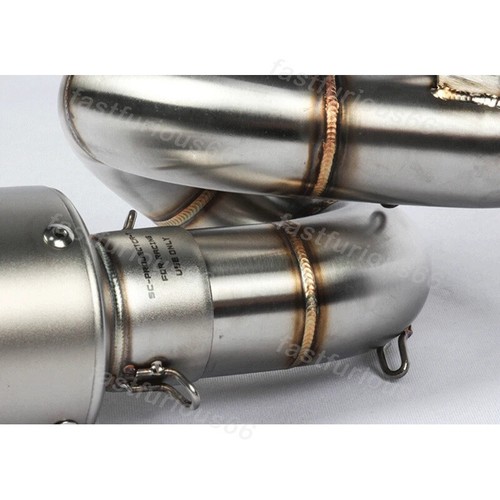 For Kawasaki Ninja ZX6R ZX636 2009-2023 Mid Exhaust Link Pipe 51mm Muffler Tips - Picture 5 of 6