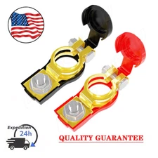 2 Car Battery Terminal Connector Top Post Positive Negative Heavy Duty Universal