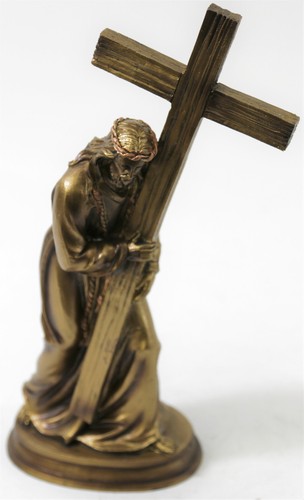Bronzed Jesus on the Way to Calvary Statue Home Office Decoration Sculpture Sale - 第 4/4 張圖片