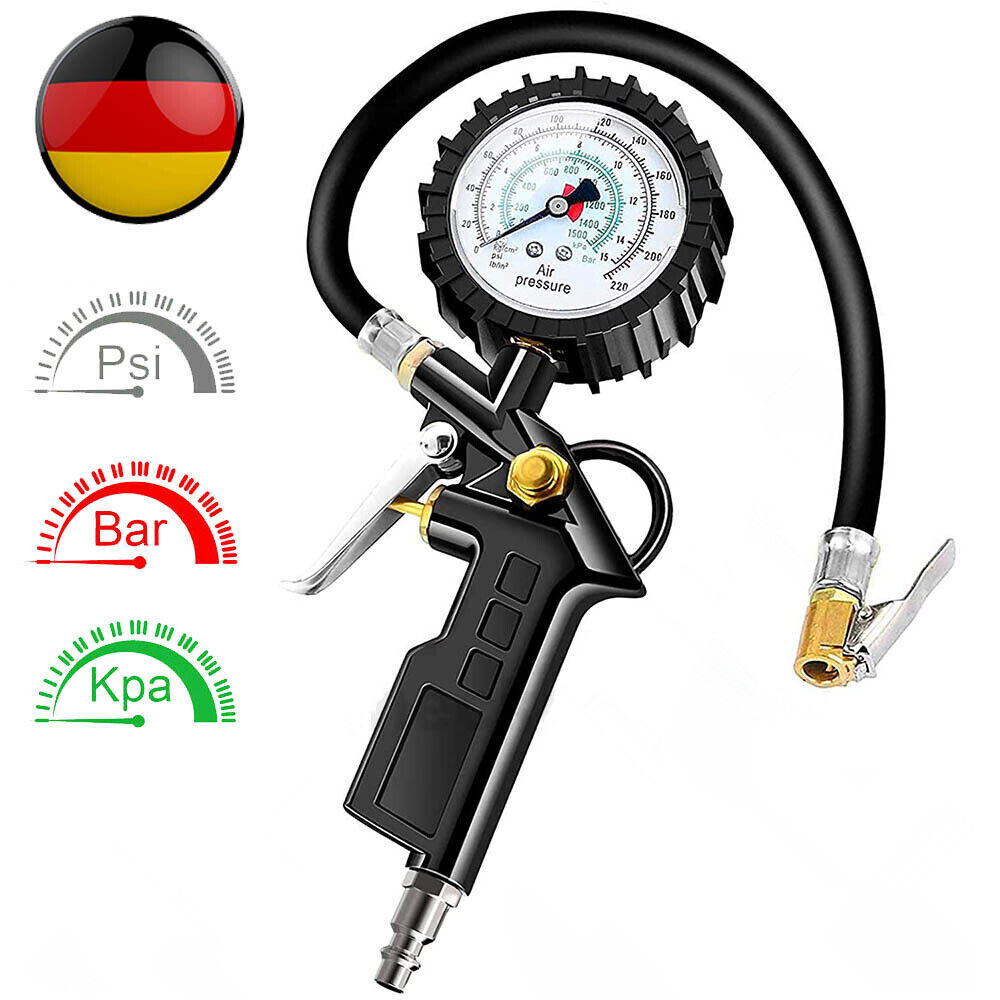 Digitaler Reifendruckprüfer - Luftdruckmessgerät Mit Füllfunktion 0-220 PSI