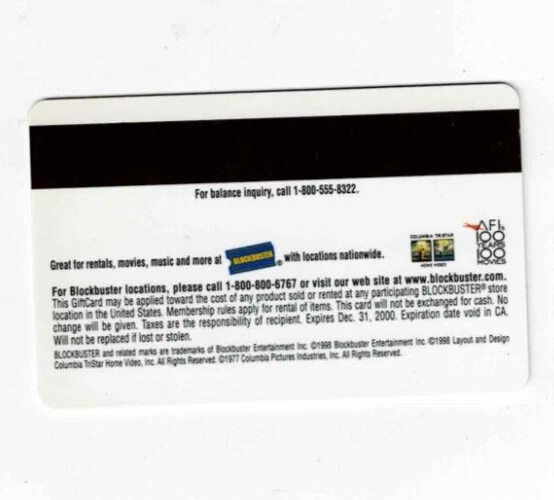 Blockbuster Gift Card 1998 - Close Encounters Third Kind - Collectible -NO VALUE - Image 2 of 2