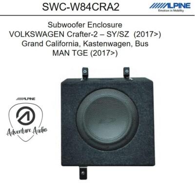 Alpine SWC-W84CRA2 Subwoofer 20 cm kompatibel mit VW Crafter 2 Grand California 