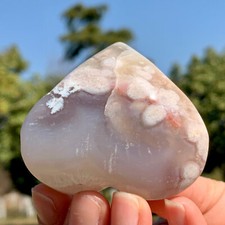 93G Natural Black Cherry blossom agate heart-shaped quartz crystal Healing