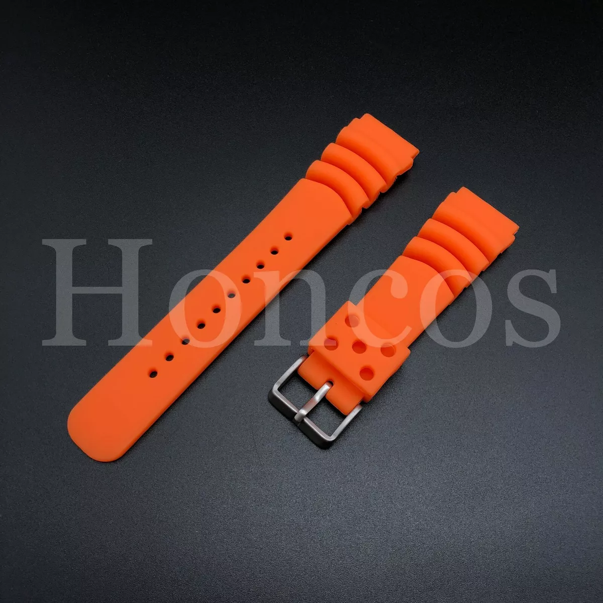 Replacement Orange Rubber Strap Fits For Seiko 5 Sports Orange
