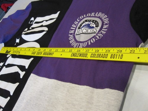 VTG Colorado Rockies MLB Baseball AOP All Over Print Single Stitch T-Shirt XL - Picture 3 of 6