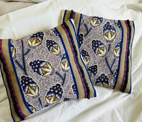 AEIOAE Lot de 2 Housses de Coussin carrées en Lin à Motif