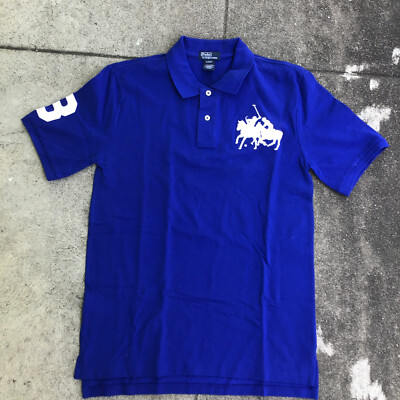 Polo Ralph Lauren Shirt XL (18-20) Youth Blue Short Sleeve 2 Horse