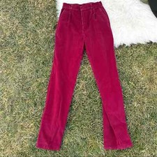 Vintage maroon corduroy pleated hi-rise wide leg pants small