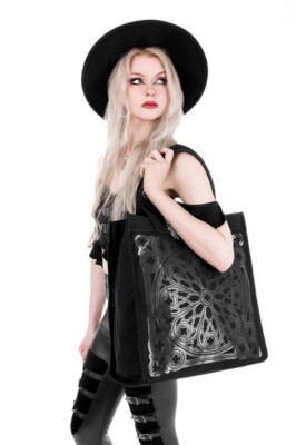 Restyle Gothic Witchy Tote Bag - Rosarium - Gothic Witchy Tote Shopper Tasche