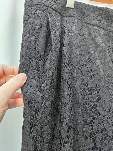 NUEVO CON ETIQUETAS J.Crew Pantalón de tiro alto Peyton de pierna ancha en encaje negro Plus US22 - Imagen 6 de 8