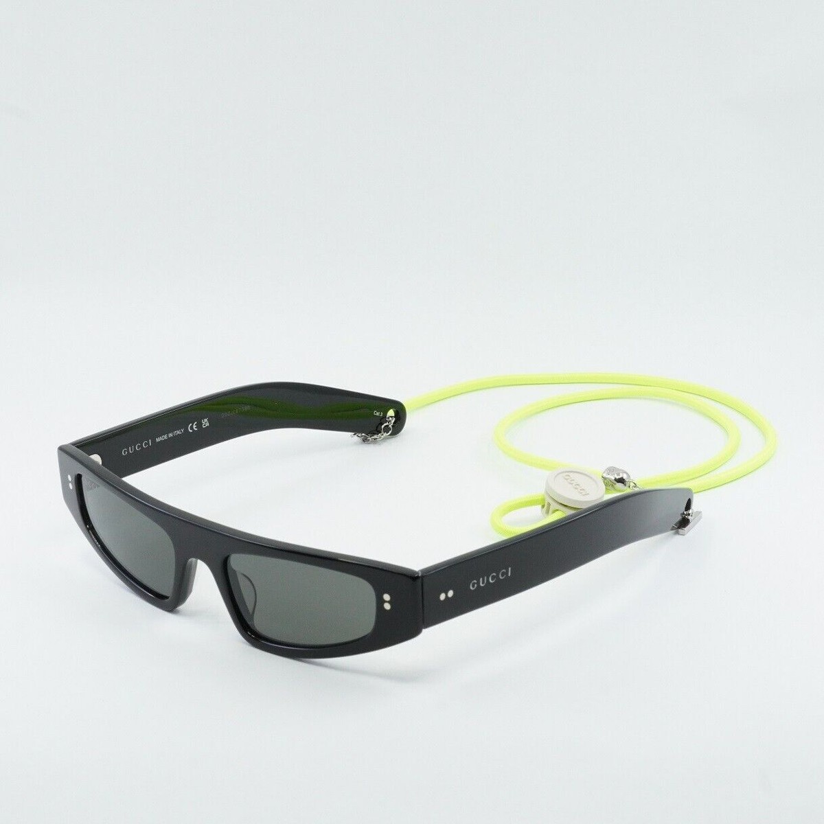 GUCCI GG1634S 006 Black/Grey With Neon Yellow Cord 51-18-140
