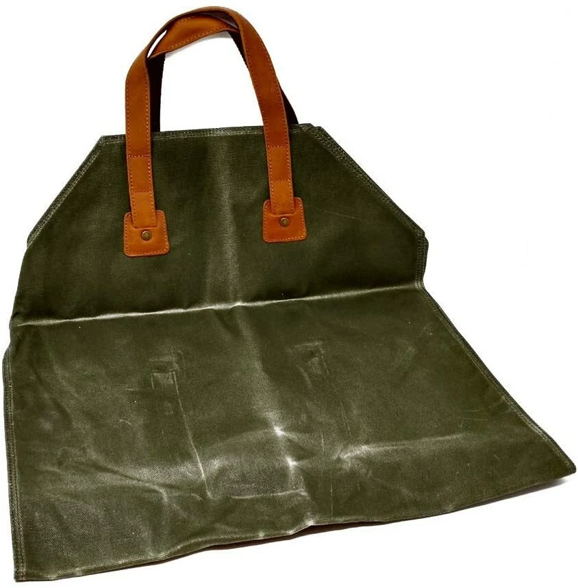 Fire Wood Log Carrier Bag Waxed Canvas Rugged Twill Tote Firewood Carrier  Tote | eBay