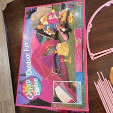 Camp Barbie Outdoor Fun Playset Tenda Campeggio Fuoco 1993 Mattel 67002 Usato in ottime condizioni