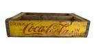 Vtg Original Coke Coca-Cola Yellow Wooden Crate Wooden Case Chattanooga