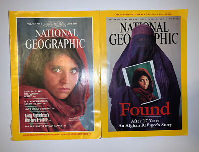 Lot 2 National Geographic June 1985/April 2002 Afghan Refugee Girl Haunted Eyes