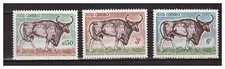 CAMBODGE .  N°  144 / 146  .   SERIE   BOEUF   SAUVAGE   NEUVE  ** . SUPERBE.