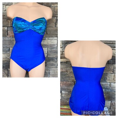 Waterlines Vintage 80's Pc Bathing Suit Size 12 Strapless