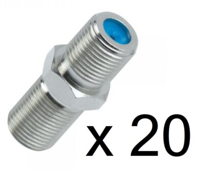 20 pcs F81 Female Coax Cable 3GHz Barrel Splice Connectors Coupler RG6 RG59 RG11
