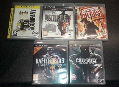 Ps3 Spiele Call Of Duty Black Ops Battlefield 3 Bad Company 1 & 2, Vegas X5 