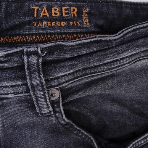 Pantalones de mezclilla grises cónicos elásticos Hugo Boss Taber Fit para hombre W32 L32 - Imagen 7 de 8
