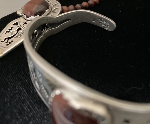 Relios-Roderick Tenorio SS/14K Rote Tiger Auge Stein Pin-Anhänger Armband Set - Bild 9 von 12