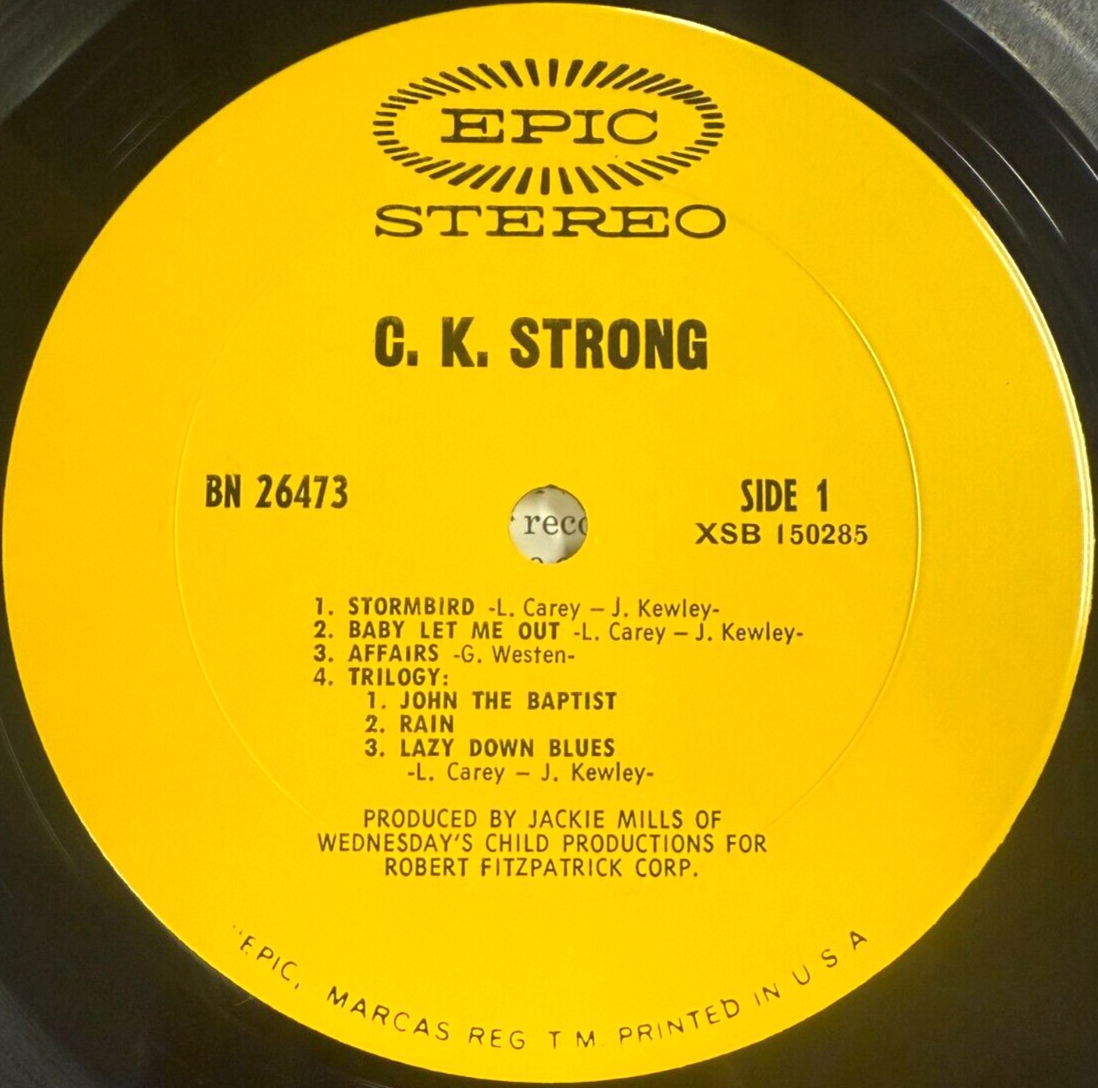 C.K STRONG PROMO LP 1969 Epic BN 26473 PSYCHEDELIC BLUES ROCK 