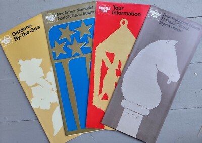 Lot Of 4 Vintage Norfolk Tour Brochures, 1968, Gardens-by-the-Sea, Naval Station