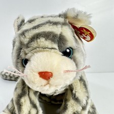 Ty Beanie Buddy Silver The Cat Gray Striped 11" 1999 Retired Mint With Tags