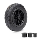 PU Black 14" REPLACEMENT PUNCTURE PROOF WHEELBARROW WHEEL 3.50-4.00/8 UK