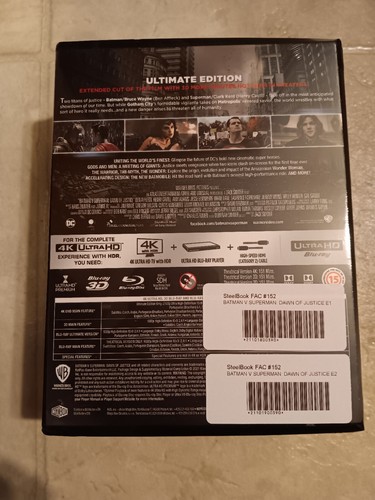 Batman V Superman Dawn of Justice 3D 4K XL 1-Click SteelBook Blu-ray FilmArena - Foto 9 di 19