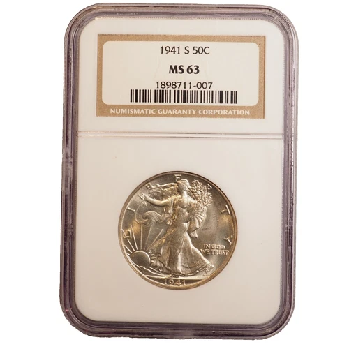 1941 S WALKING LIBERTY SILVER HALF DOLLAR **NGC MS63  ** FREE SHIPPING** G0771