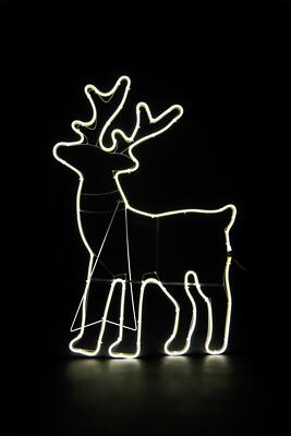 Neonlicht Seil Silhouette Weihnachten stehend Rentier Außen Wand Garten Dekor UK