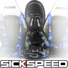 ONE MIDDLE BUMP SEAT FOR 2008-2013 RZR UTV CARBON FIBER W BLACK 4 POINT HARNESS 