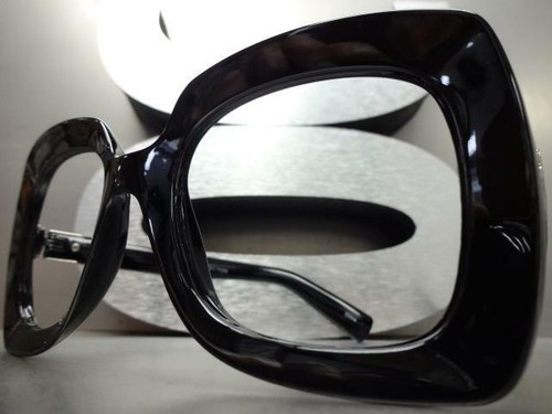 Oversized Exaggerated RETRO Large Square Lensless Eye Glasses Frame Only NO Lens - Picture 3 of 8