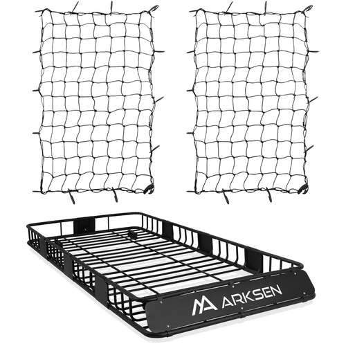ARKSEN 84 x 39 x 6 Inch Universal 250LB Heavy Duty Roof Rack Cargo with Two C...