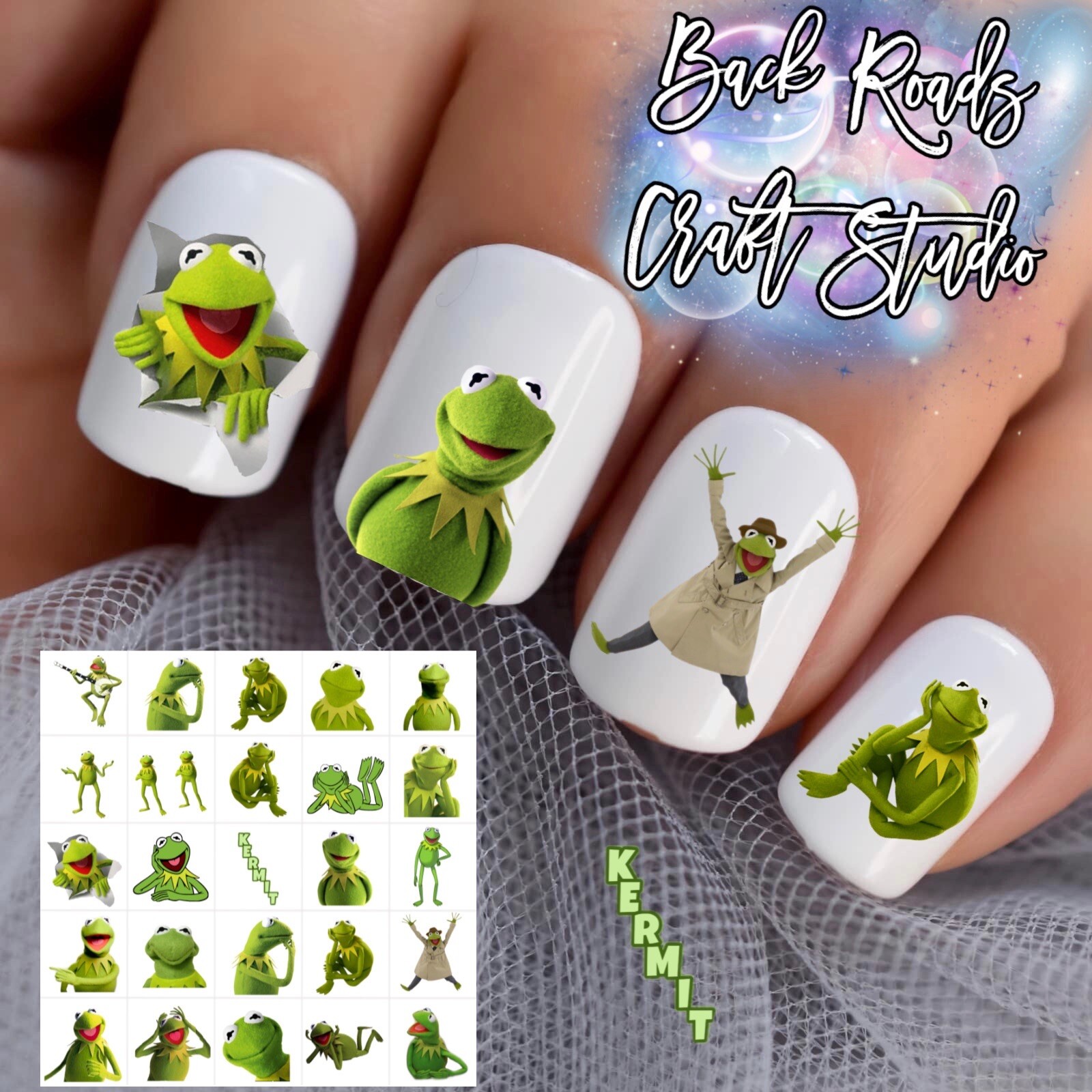 Kermit The Frog Waterslide Nail Decals Set Of 50 Instructions And Bonus