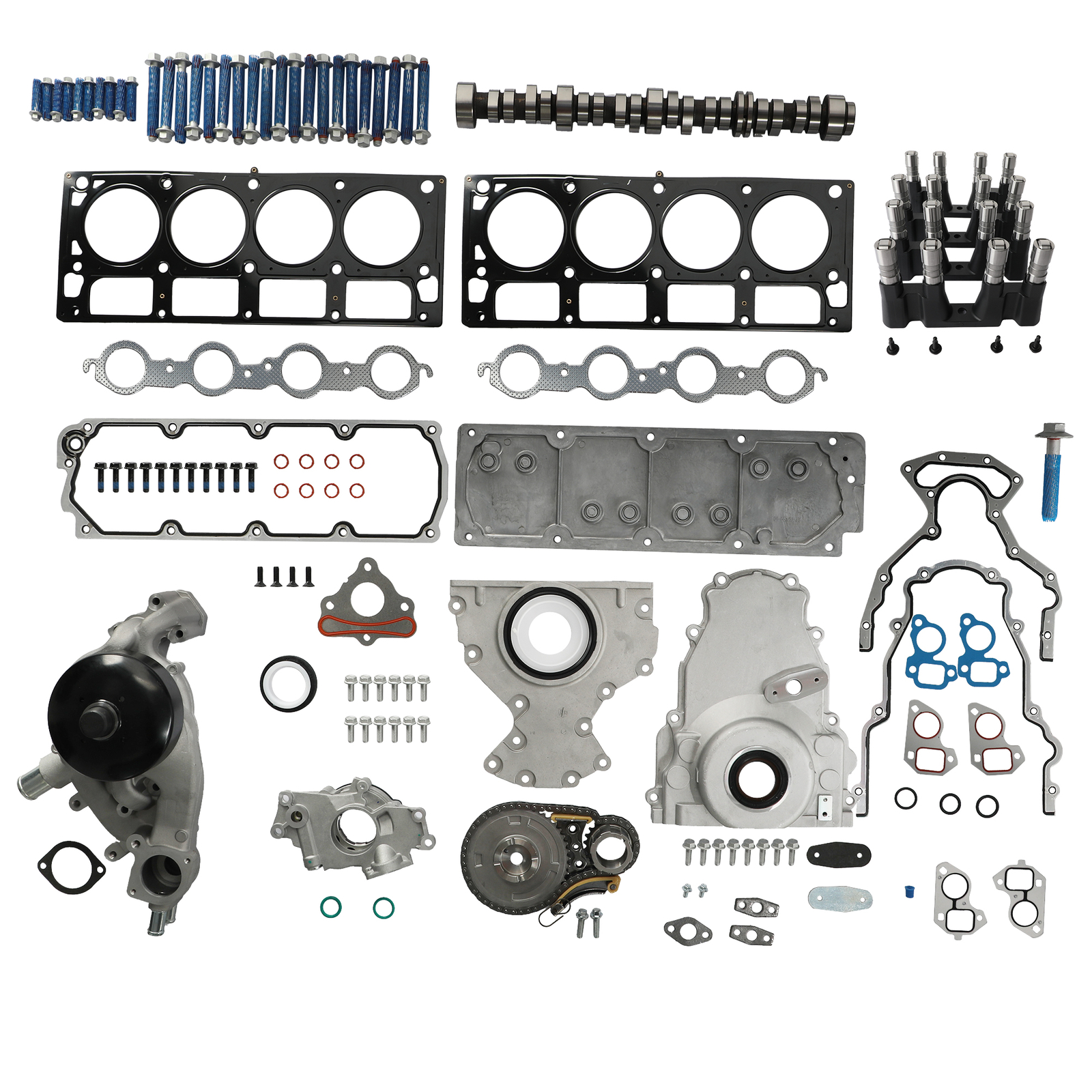 Non AFM DOD Camshaft Lifter Kit w/ Timing Pump Gasket For 07-13 Chevy GM 5.3L