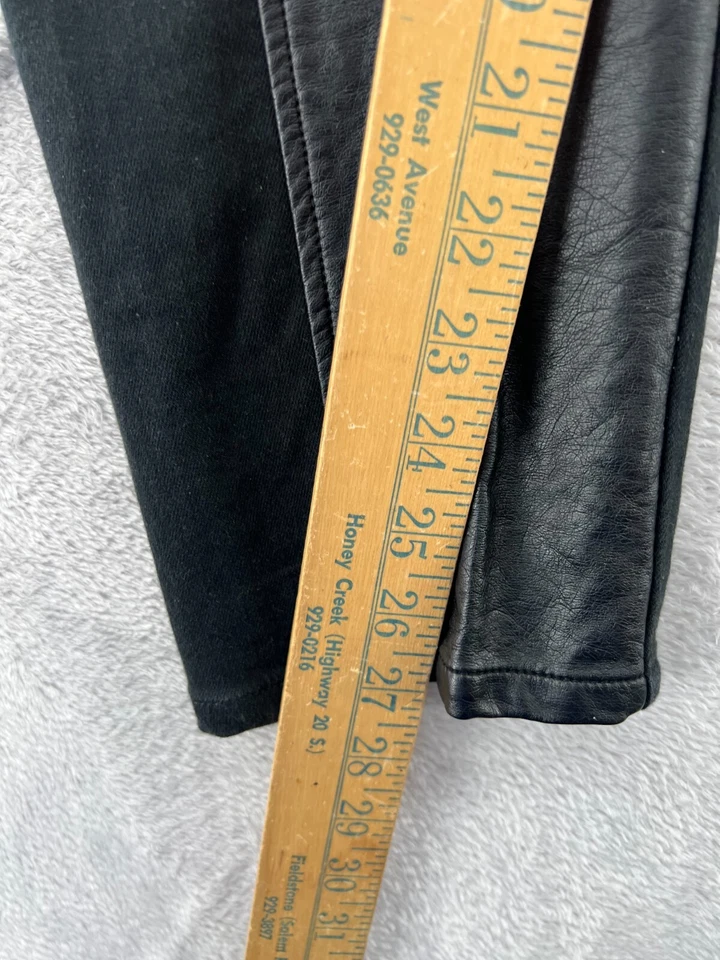 Pantalones Ralph Lauren para mujer talla 16 negros elásticos imitación cuero moto elásticos LRL Foto 4 de 4