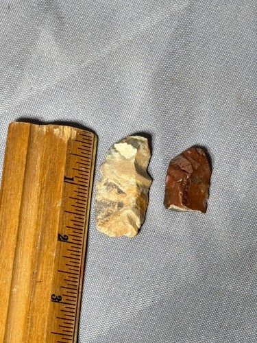 Set of 2 Paleo Indian Knapped Knives Blades Native American Tools Arrowheads - Picture 4 of 7