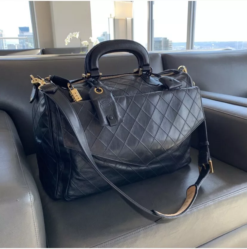 Chanel quilted store travel bag