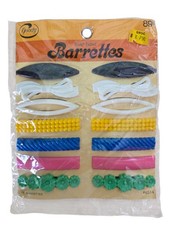 Goody Snap Tight Barrettes 14 Pack Vintage 1975 Black White Pink Blue Green