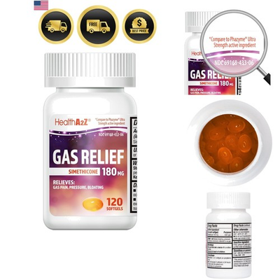 #ad #ad Gas Relief Simethicone 180mg Fast Acting Gas Relief Bloating Pressure St... $20.86
