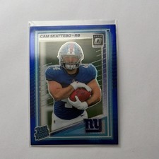 Panini 2025 Donruss Optic Rated Rookie Cam Skattebo Giants #228 Blue Hyper Prizm