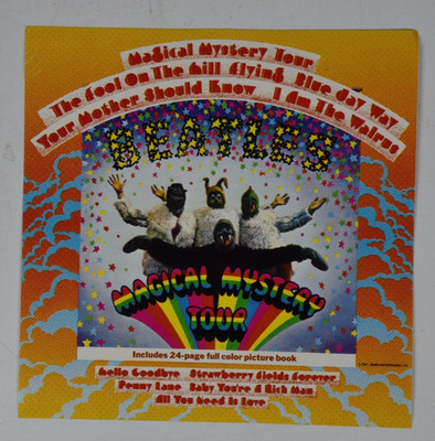 Vintage The Beatles Magical Mystery Cover Art 6'' Art Print 45 Record Paper ONLY