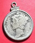 1939 US Mercury SILVER Dime "Philadelphia" Mint! w/Bezel! Old US Coin!