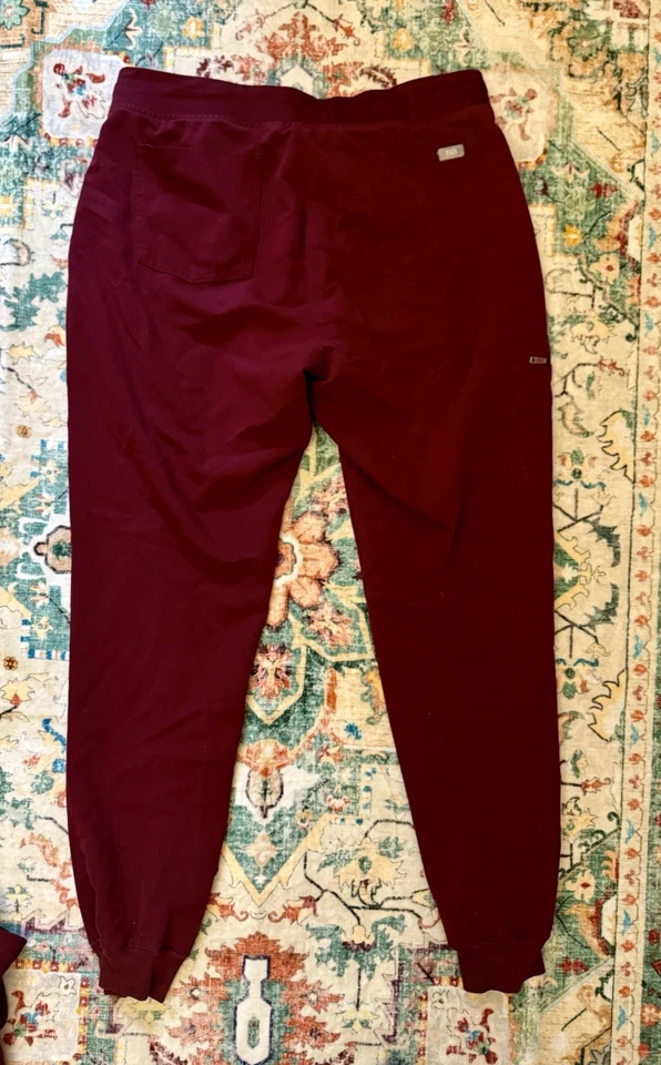 Burgundy Scrub Pants - Men’s L - Figs And Mandala - Image 3 of 4