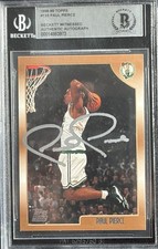 Paul Pierce 1998-99 Topps #135 Rookie RC Signed Beckett Witnessed Slabbed Card