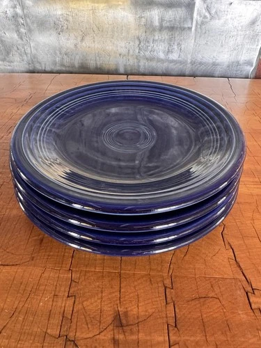 1992 Homer Laughlin Fiestaware Cobalt Blue Bread Plates 7 1/4"  Set Of 4