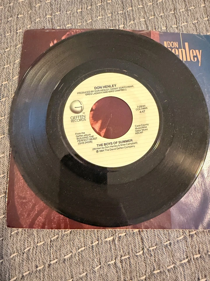 Don Henley - The Boys of Summer 7" Vinyl Record 1984 Geffen Rock 45 RPM Foto 3 de 4